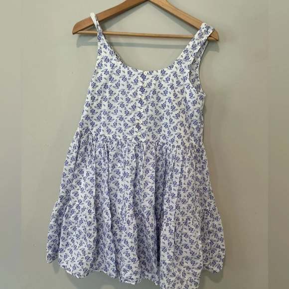 & OTHER STORIES Relaxed Gathered Mini Dress floral blue white size xs 1224 - Picture 4 of 13